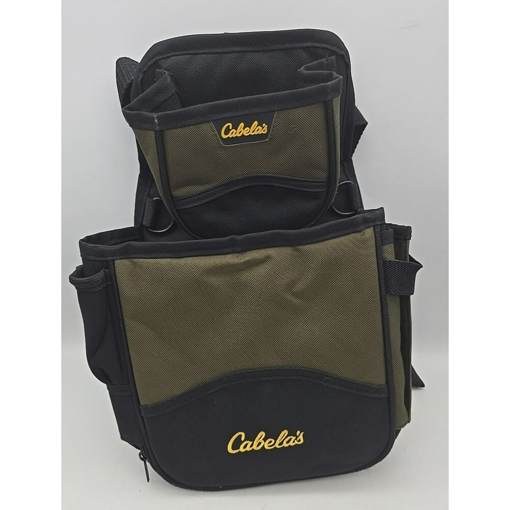 Cabela's Divided Shell Pouch With Belt And Webbed Bottom Small & Large Pouch VGC